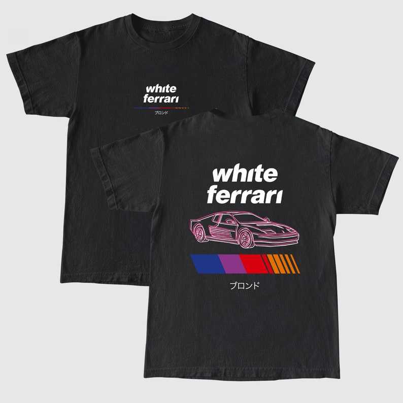 White Ferrari Vintage Graphic T Shirt Frank Ocean T-shirt Tee Shirt Design T-shirts Shirts