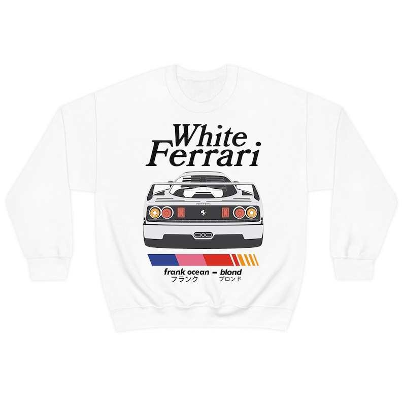 Frank Ocean Blond White Ferrari Sweatshirt Highest Quality Long Sleeve#2