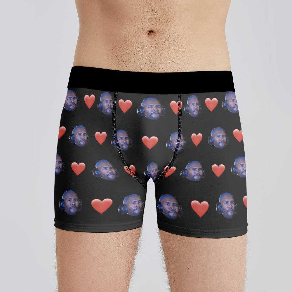 Frank Ocean Boxers Custom Photo Boxers Men's Underwear Heart Boxers Black