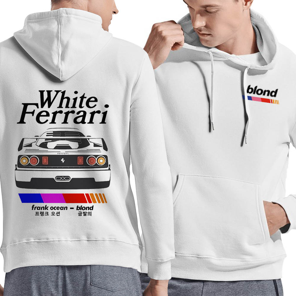 Frank Ocean Hoodie, Frank Ocean White Ferrari Hoodie Highest Quality Hoodie