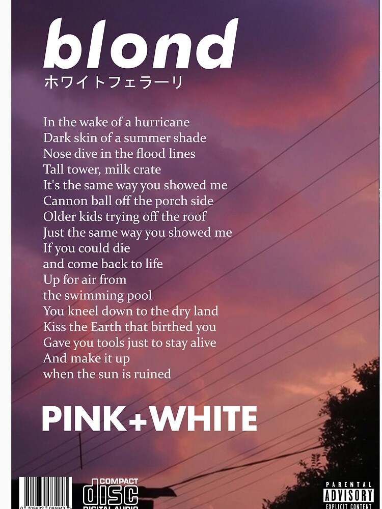 Frank Ocean Blonde Pink and White T-shirt Frank Ocean T-shirt Designer T-shirt#8
