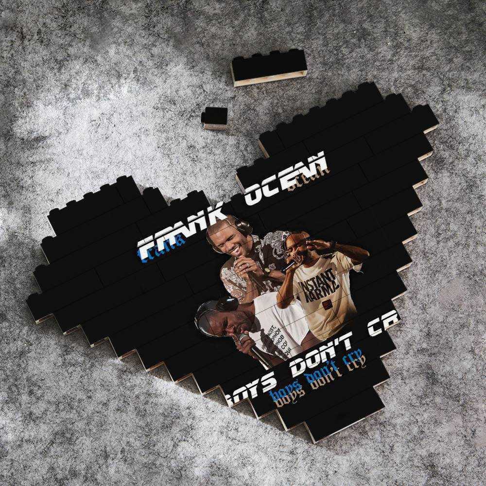 Frank Ocean Merch Heart Shape Building Blocks Gift for Fans Boys Don't Cry Building Blocks