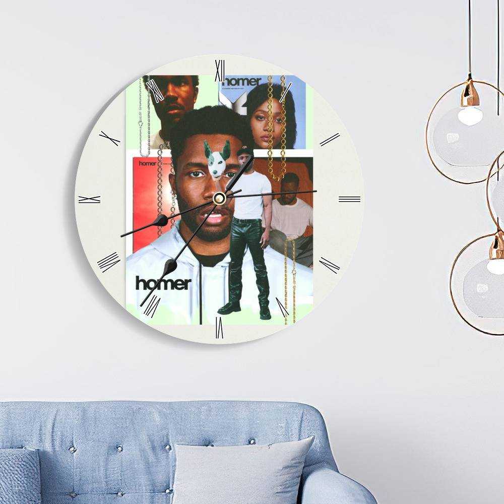 Frank Ocean Round Wall Clock Home Decor Wall Clock Gifts for Frank Ocean Fans Homer Collage Wall Clock