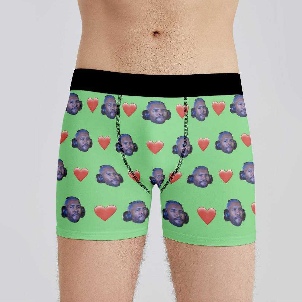 Frank Ocean Boxers Custom Photo Boxers Men's Underwear Heart Boxers Green