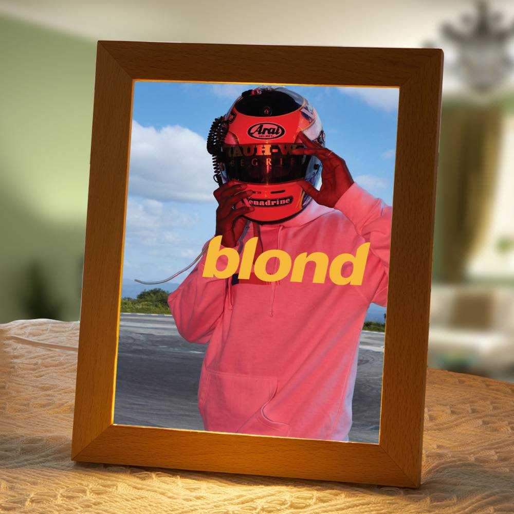 Frank Ocean Lamp Classic Celebrity Night Light Frank Ocean Blond by Frank Ocean Lamp with Wooden Frame Blonded / Blonde / Blond