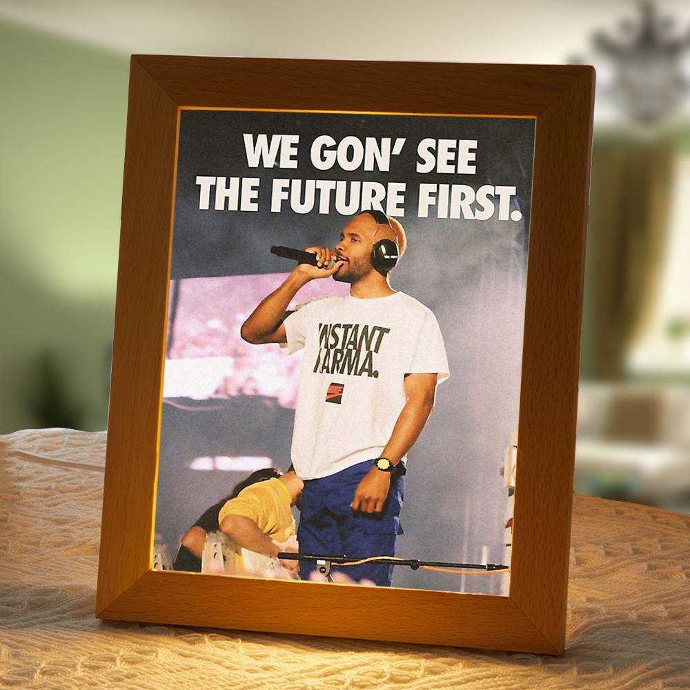 Frank Ocean Lamp Classic Celebrity Night Light We Gon See The Future First by Frank Ocean Lamp with Wooden Frame