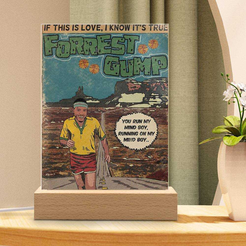 Frank Ocean Lamp Classic Celebrity Night Light Comic Book Parody by Frank Ocean Lamp with Wooden Base