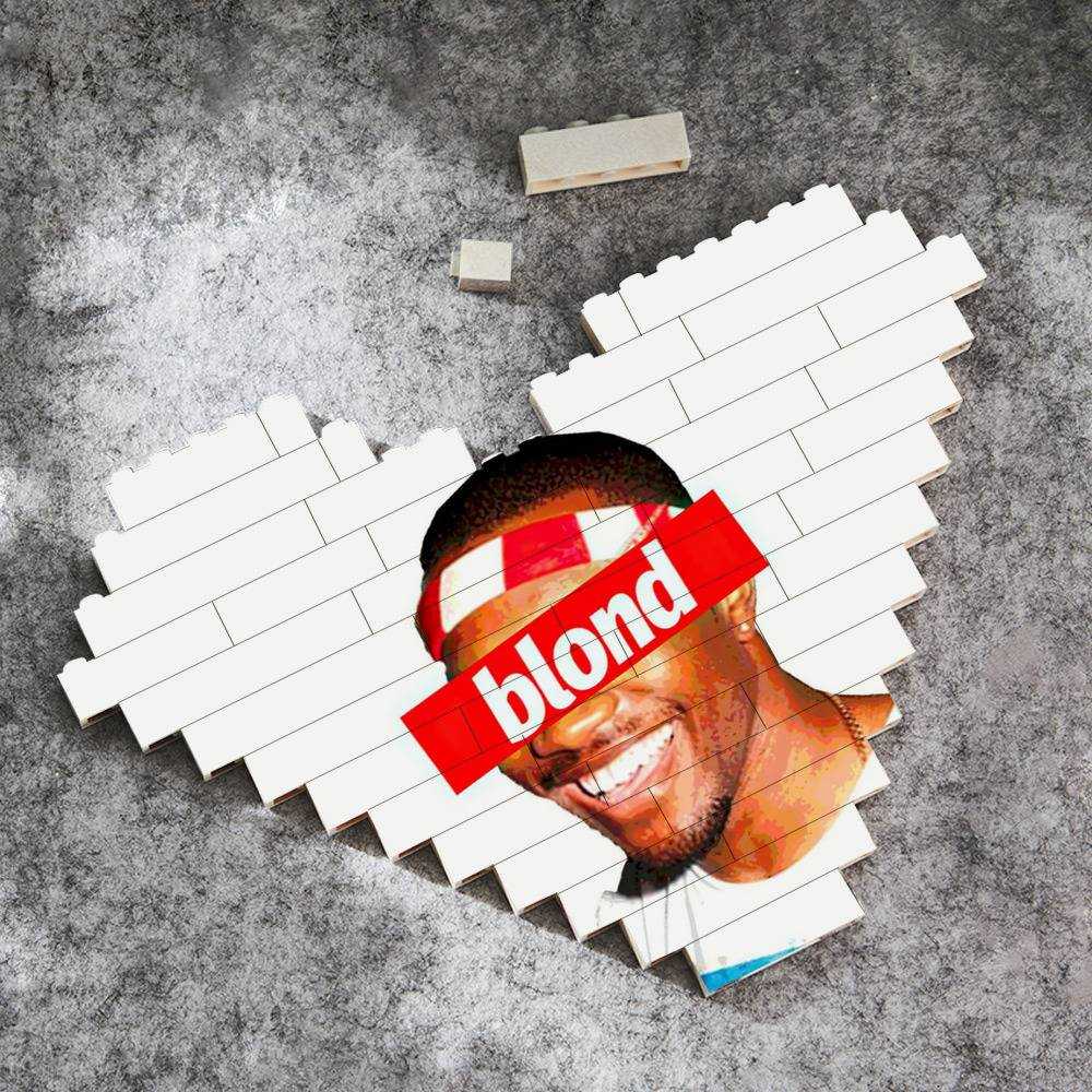 Frank Ocean Merch Heart Shape Building Blocks Gift for Fans Blond Blonde Endless Hip Hop Rap Building Blocks Blonded / Blonde / Blond