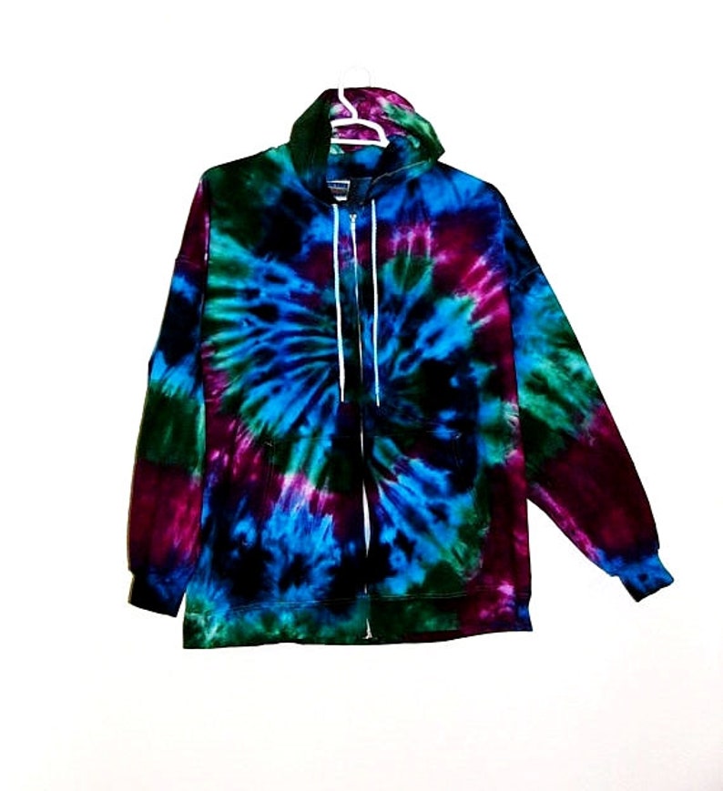 Renewold Rainbow Whilpool Tie Dye Full Zip Up Hoodies Jacket for