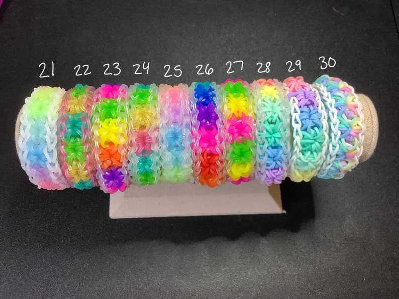 Starburst Rainbow Loom Rubber Band Bracelet Custom Made