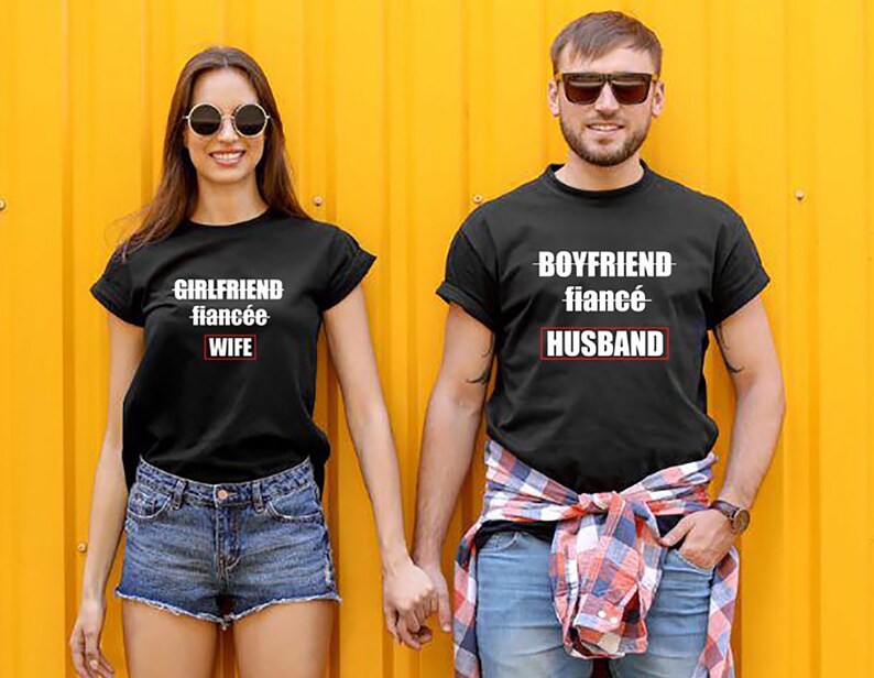 Couple Matching T Shirts Boyfriend Fiance Husband Girlfriend Fiancee Wife Couple Shirts 8290
