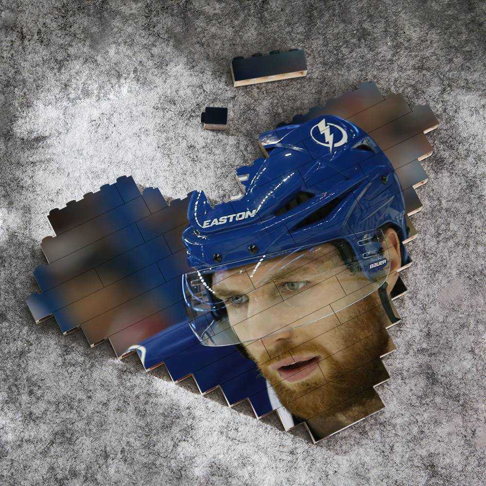 Braydon Price Merch Heart Shape Building Blocks Gift for Fans Blue Team Uniform Building Blocks