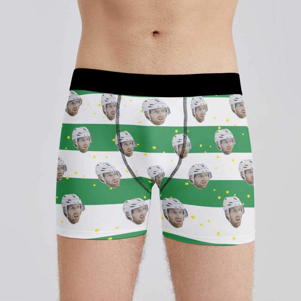 Braydon Price Boxers Custom Photo Boxers Men's Underwear Striped Printed Boxers White