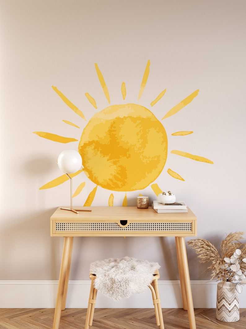 Ochre Sunshine wall decal boho sun wall sticker boho -  Portugal