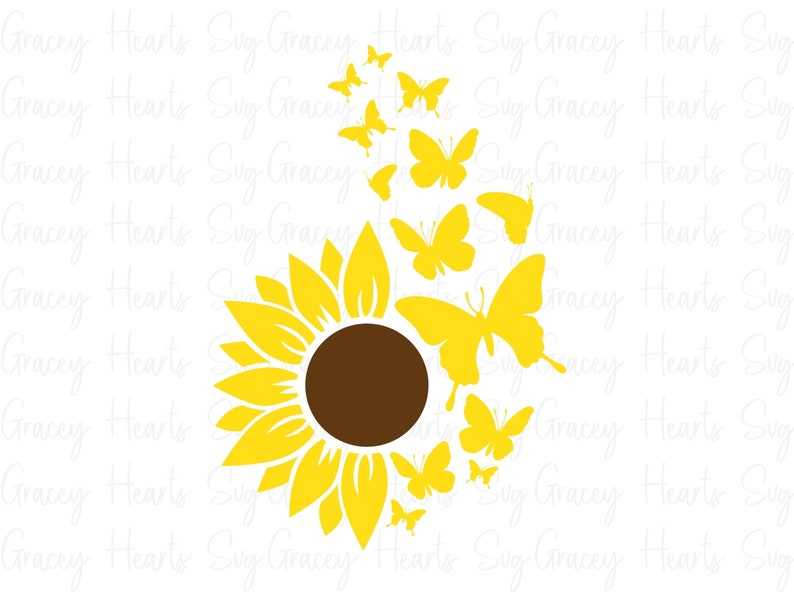Sunflower Butterfly Svg, Sunflower Bundle Svg, Digital Download#7