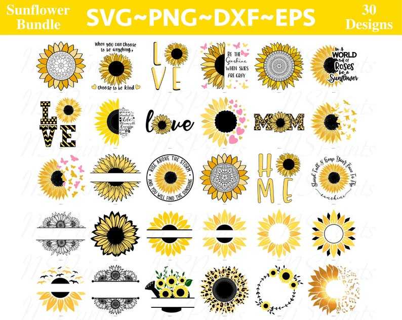 Sunflower Svg Bundle, Sunflower Svg, Sunflower Svg Files, Digital Download#2