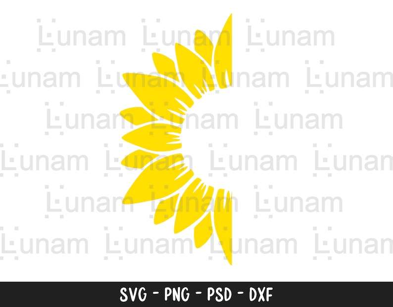 Half Sunflower Svg Free, Sunflower Svg Files, Cut file Cricut, Digital Download#1