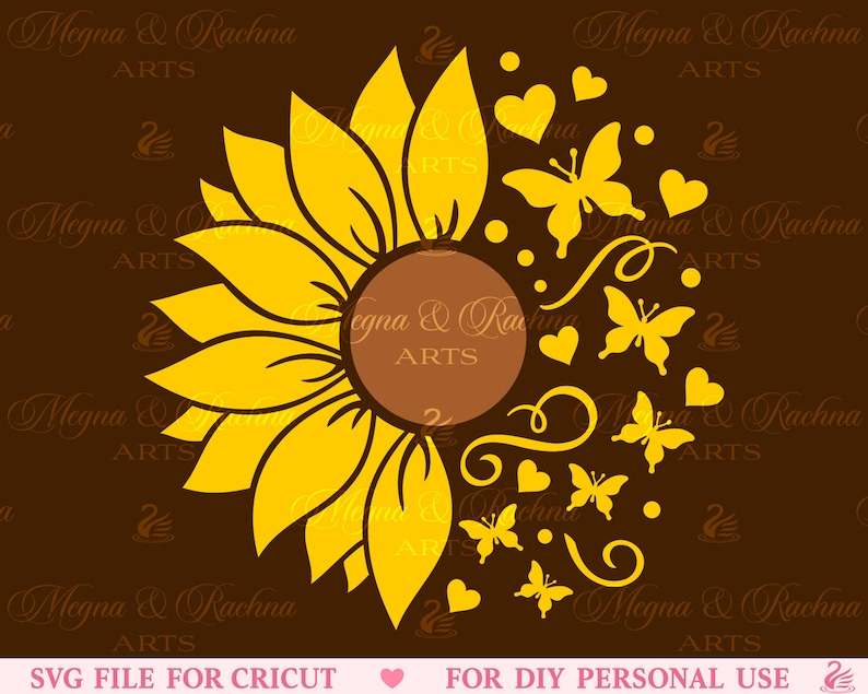 Sunflower Butterfly Svg, Sunflower And Butterflies Svg, Butterfly Flower Svg, Svg File Cricut, Digital Download#1