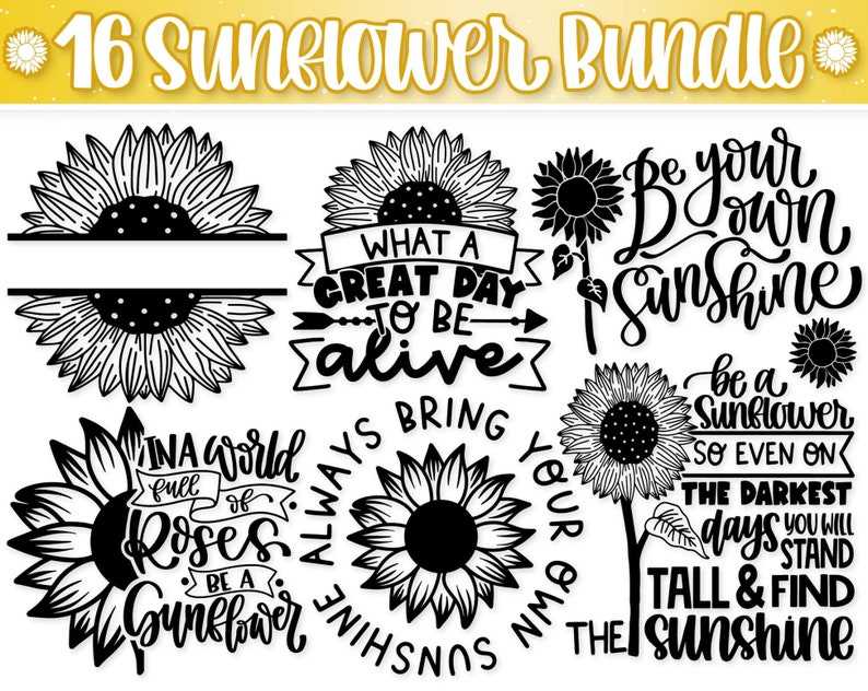 Download Sunflower Svg Bundle Designs For Your Craft Projects