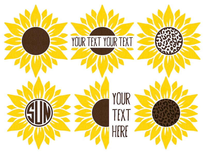 Sunflower Svg Bundle, Sunflower SVG, Leopard Sunflower Svg, Half Sunflower Svg, Digital Download