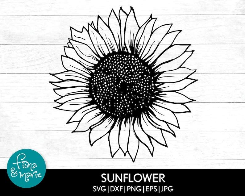 Sunflower Svg, Sunflower Clipart, Cut files for Cricut and Silhouette, Digital Download#1