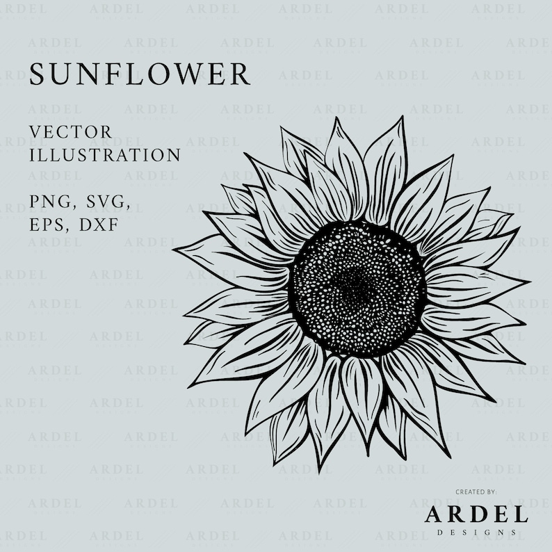 Sunflower Svg Black And White High Quality Perfect For Your Design