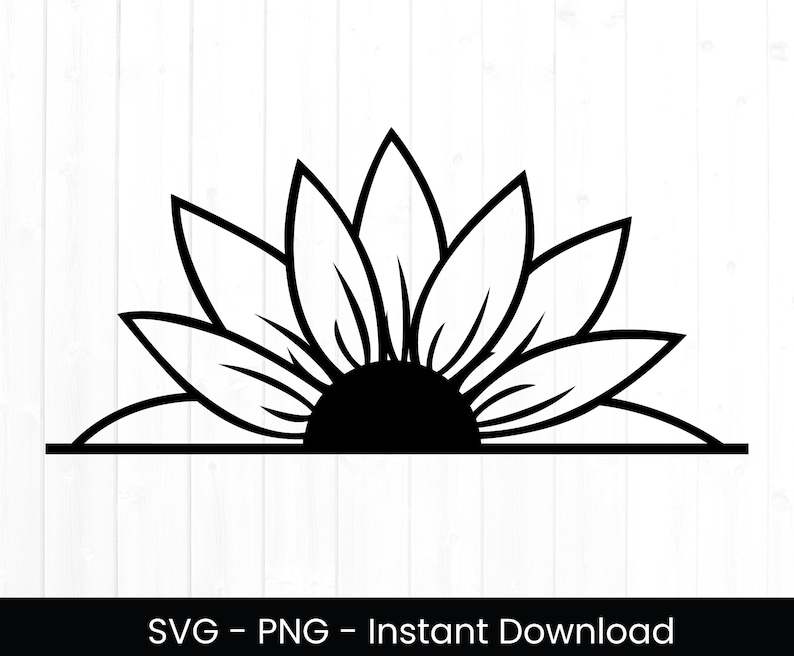 Half Sunflower Svg Free for Cricut, Commercial Use, Cut File, Silhouette, Digital Download#2