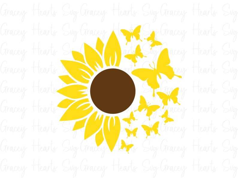 Sunflower Butterfly Svg, Sunflower Bundle Svg, Digital Download#4