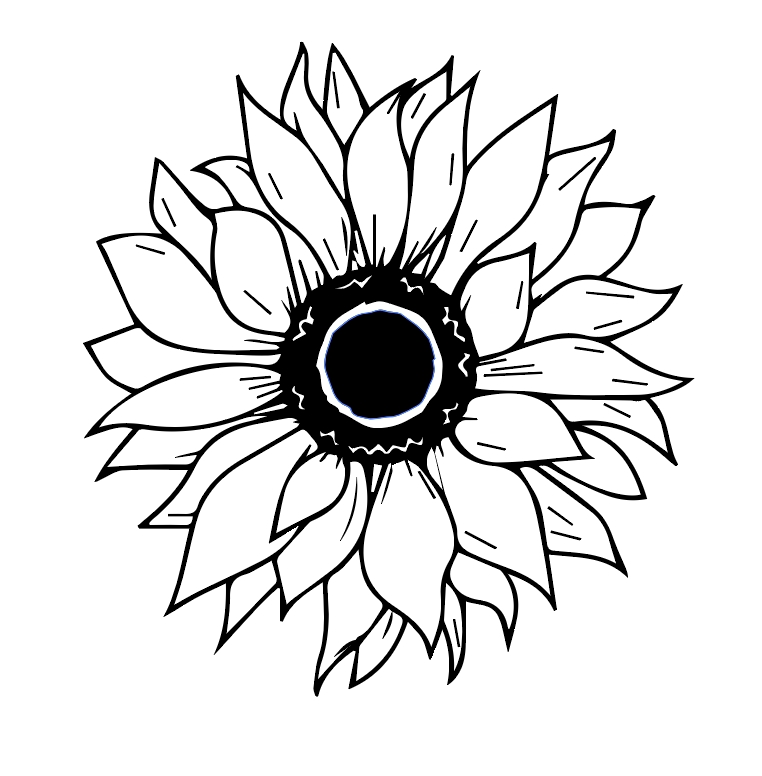 Download Sunflower Svg Black And White Free File For Cricut Designs For ...