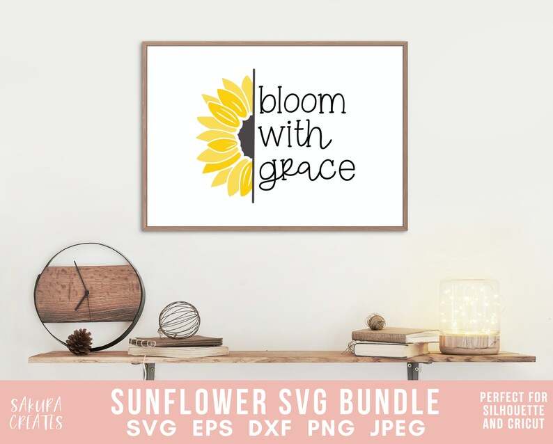 200+ Sunflower SVG Bundle, Sunflower Monogram Svg, Sunflower Cut File, Digital Download#4