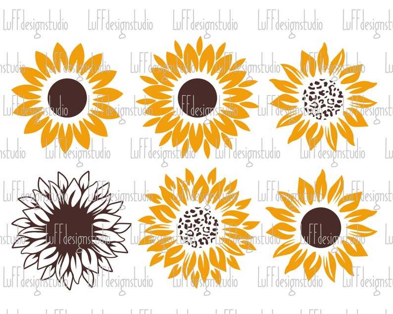 Sunflower Bundle Svg, Cticut Sunflowers Svg, Sunflower PNG, Digital Download#5