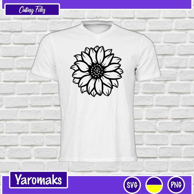 Sunflower Svg Free, Sunflower Svg Black And White Free, Sunflower Silhouettes, Instant Digital Download#2
