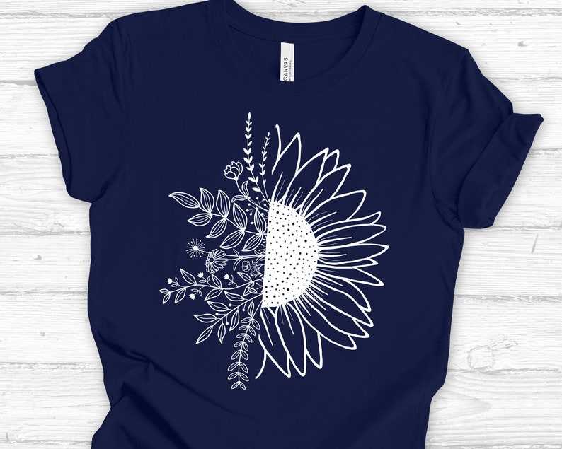 Half Sunflower Svg, Wildflowers Svg, Flower Svg, Digital download#5