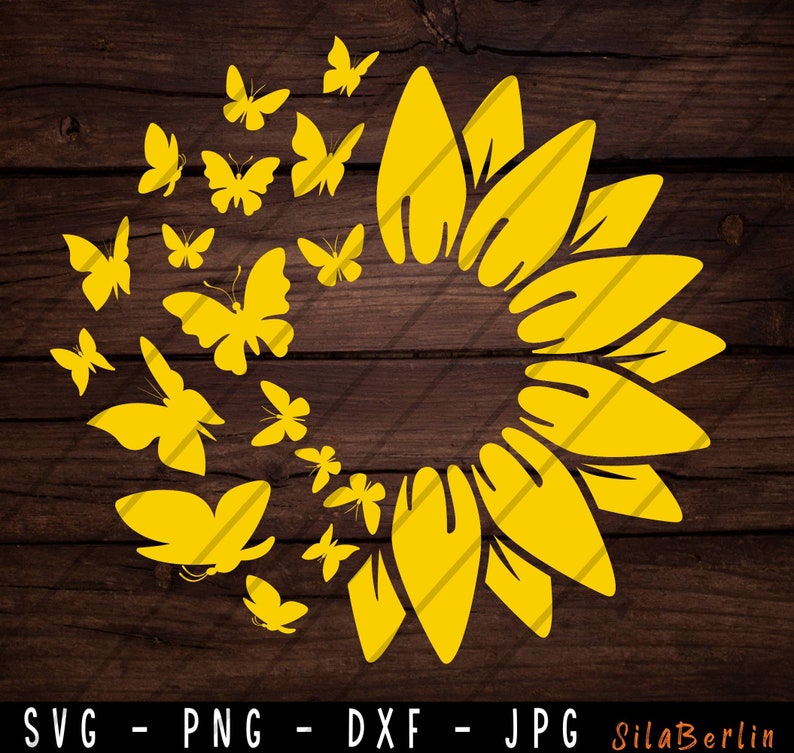 Sunflower Butterfly Svg High Quality Perfect For Your Design