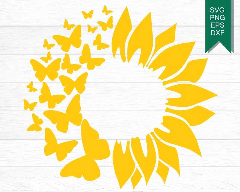 Sunflower Butterfly Svg, Butterfly Svg, Digital Download#1