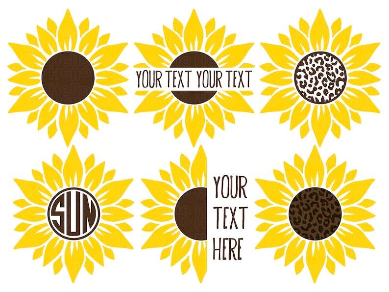 30 Sunflower SVG Bundle, Sunflower SVG, Flower Svg, Monogram Svg, Half  Sunflower