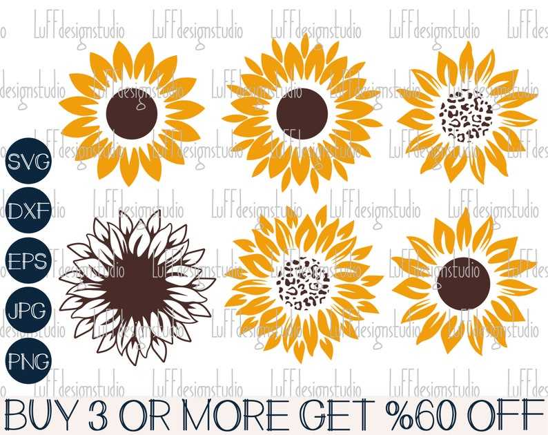 Sunflower Bundle Svg, Cticut Sunflowers Svg, Sunflower PNG, Digital Download#2