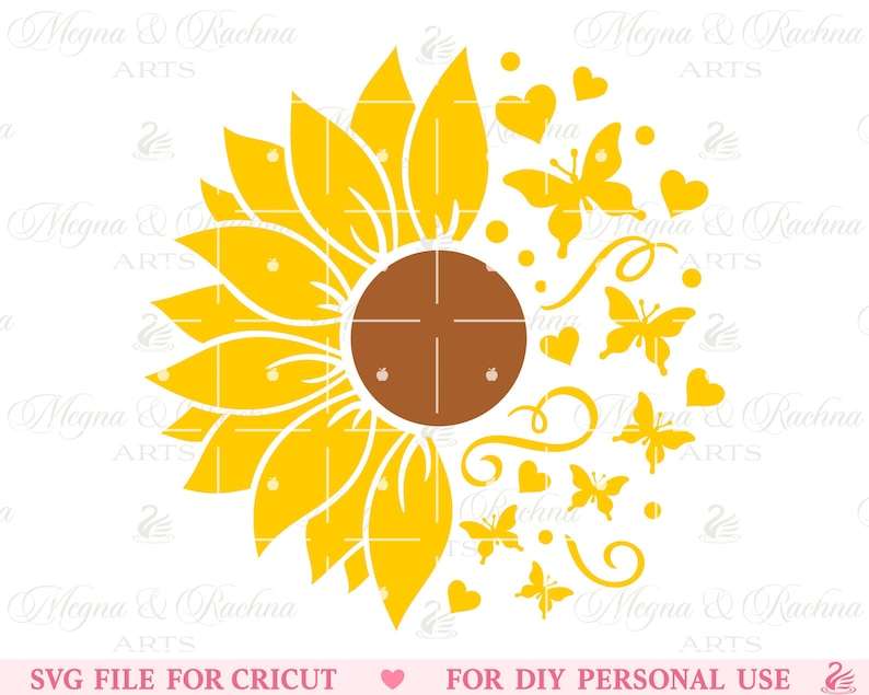 Sunflower Butterfly Svg, Sunflower And Butterflies Svg, Butterfly Flower Svg, Svg File Cricut, Digital Download#2