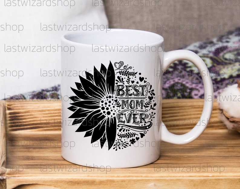 Best Mom Ever In Sunflower Svg, Sunflower Mama Svg, Half Sunflower Svg, Digital Download#4