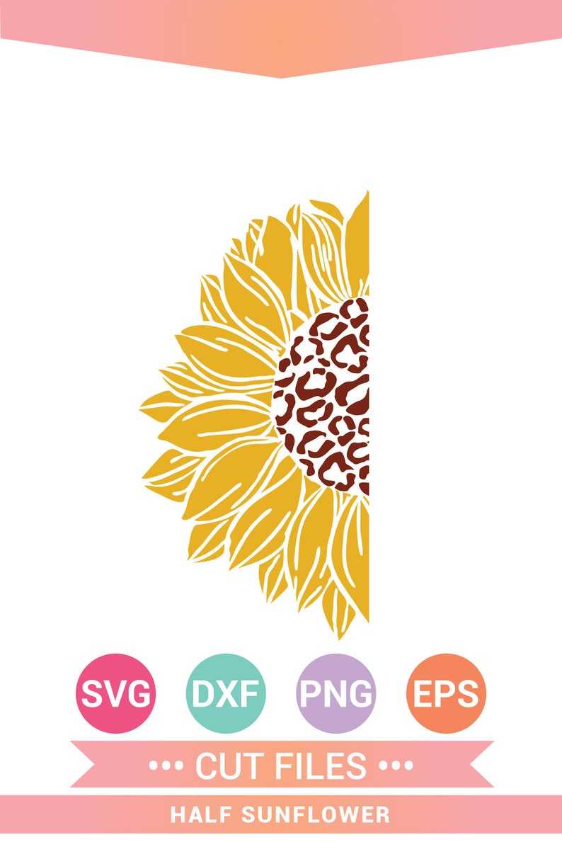 Half Sunflower Svg Sunflowersvgstore 