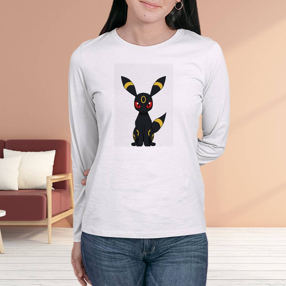 Pokemon Eevee Face Cowl Neck Long-Sleeve Top - BLACK