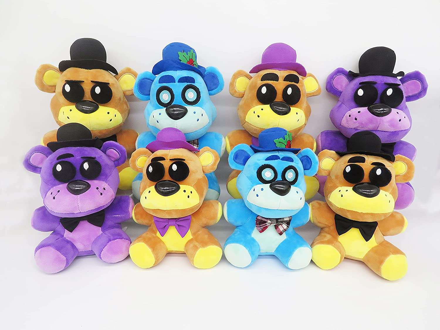 Set 2 Golden Freddy and Purple Freddy - 7 FNAF Plushie Five Nights at  Freddy's Toys Plush Stuffed Dolls 