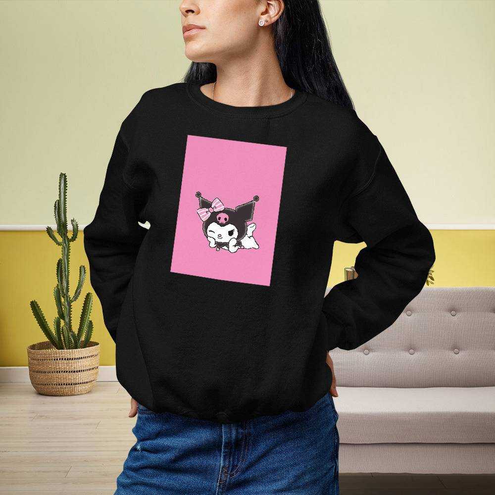 Kuromi Crew Neck Sweatshirt Playful Crew Neck Sweatshirt